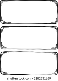 Comic page composition vector for backdrop layout. Black line graphic hand drawn illustration. Information box space for text, pictures, design. Decorative element border frame vintage hand drawing.