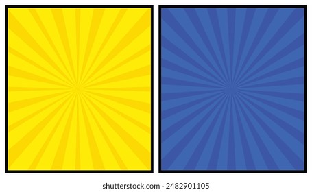 Comic page frame, comic book colorful background with radial, halftone, rays and humor effects. vector illustration