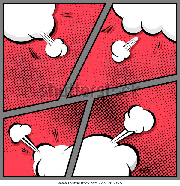 Comic page speech bubble pop-art explosion.\
Vector illustration