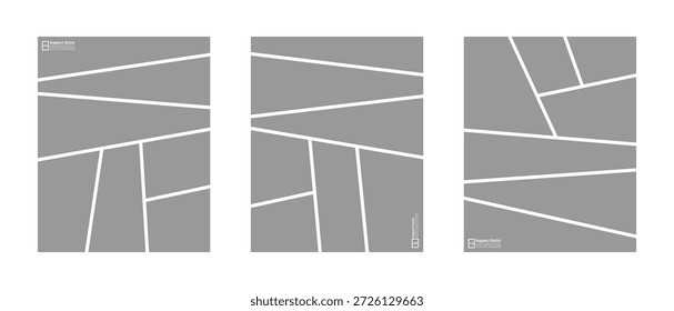 Comic panel inspired photo collage template set with 4:5 aspect ratio