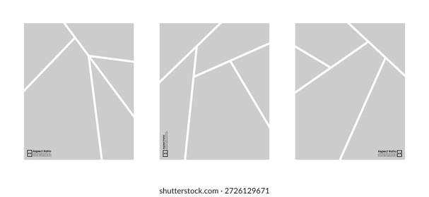 Modelo de colagem de moldura de foto de painel cômico definido para composições modernas 4:5