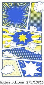 Plano de Fundo de Pop Art Estilo de Painel de Quadrinhos com Bolhas de Fala.