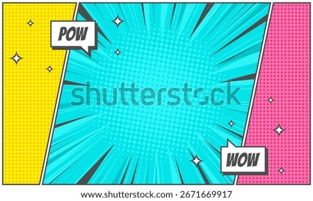 Comic panels background art with speech bubble expression