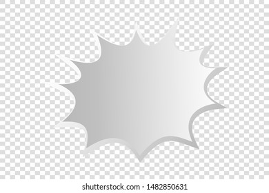 Comic paper speech bubble isolated sticker vector icon. Empty cartoon bubble speech tag icons. Cloud bubble speech design for text, thought, talk, message, dialog. Balloon bubble empty speech textbox