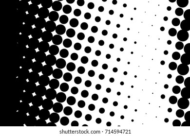Comic pattern. Halftone background. Black and white color. Dotted retro backdrop, panels with big dots, points, circles, rounds. Design element for web banners, posters, cards, wallpaper, sites