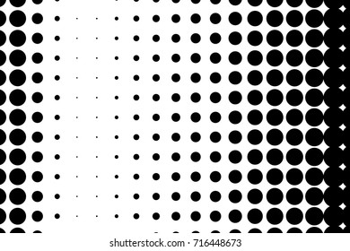 Comic pattern. Halftone background. Black and white color. Dotted retro backdrop, panels with dots, points, circles, rounds. Design element for web banners, posters, cards, wallpaper, sites.