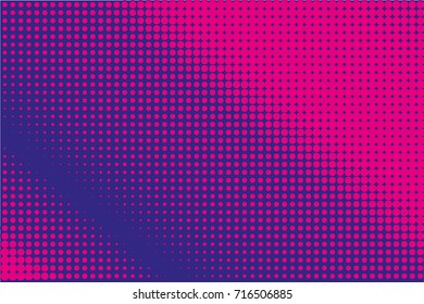 Comic pattern. Halftone background. Blue, pink. Dotted retro backdrop, panels with dots, points, circles, rounds. Design element for web banners, posters, cards, wallpaper, sites.