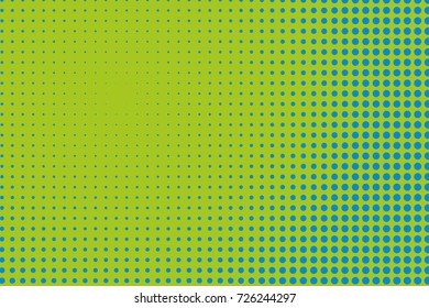 Comic pattern. Halftone background. Blue, green color. Dotted retro backdrop, panels with dots, points, circles, rounds. Design element for web banners, posters, cards, wallpaper, sites.