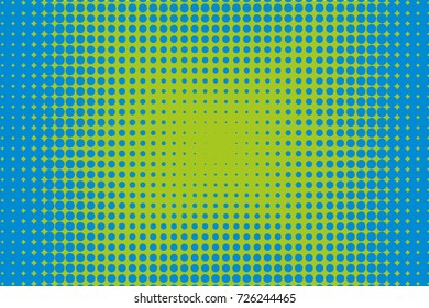 Comic pattern. Halftone background. Blue, green color. Dotted retro backdrop, panels with dots, points, circles, rounds. Design element for web banners, posters, cards, wallpaper, sites.