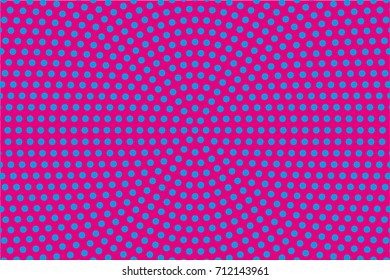 Comic pattern. Halftone background. Pink, blue, magenta color. Dotted retro backdrop, panels with dots, points, circles, rounds. Design element for web banners, posters, cards, wallpaper, sites. 