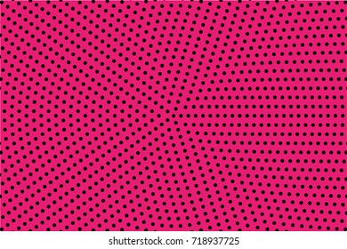  Comic pattern. Halftone background. Pink and black color. Dotted retro backdrop, panels with dots, points, circles, rounds. Design element for web banners, posters, cards, wallpaper, sites.  