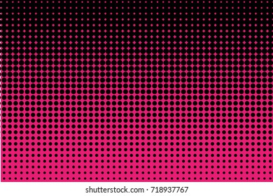 Comic pattern. Halftone background. Pink and black color. Dotted retro backdrop, panels with dots, points, circles, rounds. Design element for web banners, posters, cards, wallpaper, sites.  