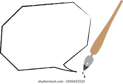 
Comic pen and speech bubble frame illustration