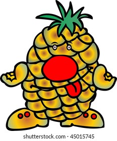 comic pineapple vector
