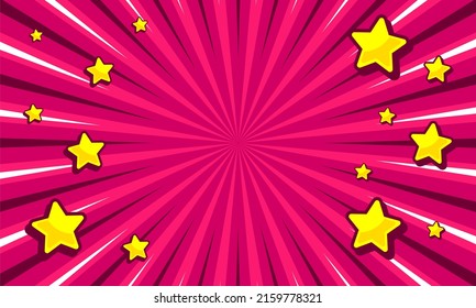 Comic pink background with star illustration