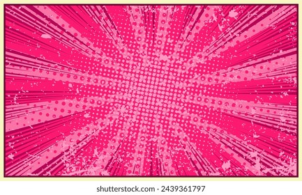 Comic rosa Burst Hintergrund mit Grunge-Effekt