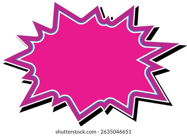 Comic Pink Color burst. Pop art retro vector Illustrator.
