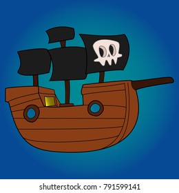 Comic Pirate ship