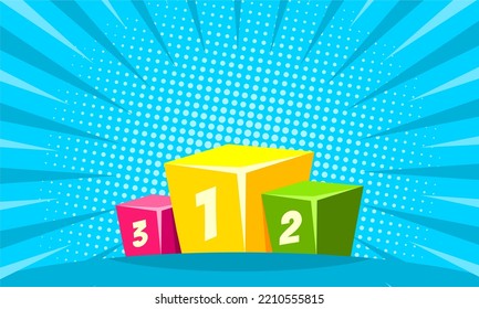 Comic podium show cartoon background