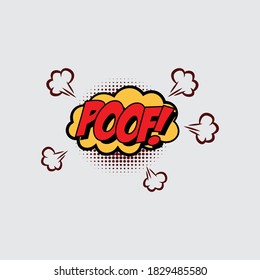Comic poof text balloon flat icon,symbol and vector,Can be used for web, print and mobile