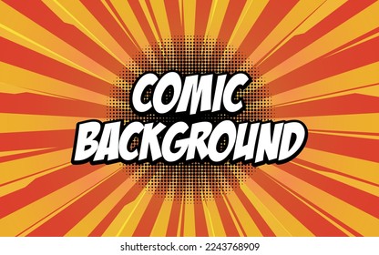 Comic pop art background in colorful and vintage style for website, flyer, poster, and more