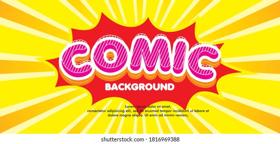 comic pop art background with  explosion frame