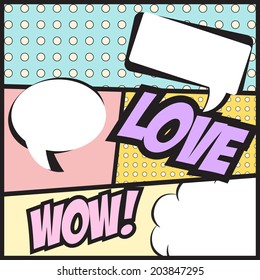 comic pop art background, illustration in vector format