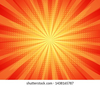 Comic pop art background lines halftone dots. Cartoon vector background. 