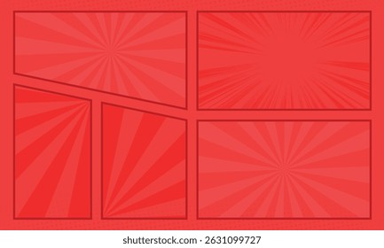Comic pop art background on red