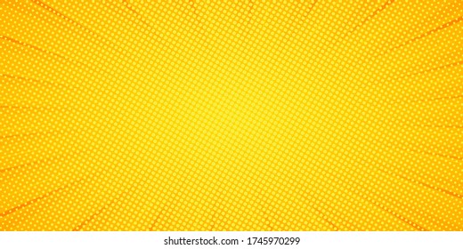 Comic Pop art background. Pattern yellow colored. Comic sunbeam background. Vector illustration. EPS 10