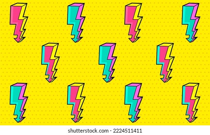 Comic pop art background with thunder illustration