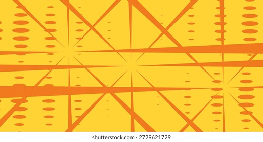 Fondo de arte pop cómico. Diseño retro de Antiguas. Fondo radial amarillo con Elementos semitonos.