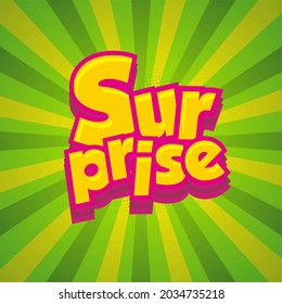comic pop art burst background with surprise text cartoon style 