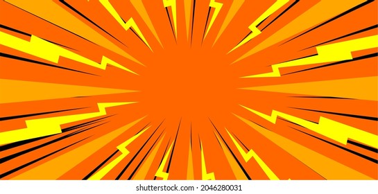 comic pop art burst background with thunder illustration