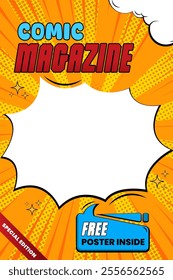 comic pop art cartoon style magazine template