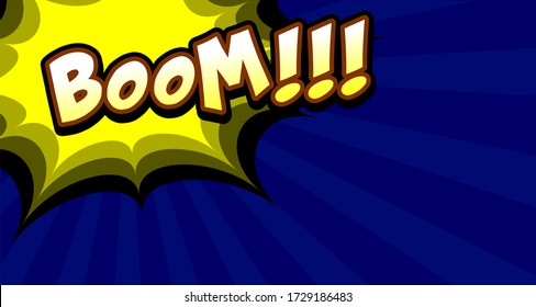 Comic pop art cloud bubble. Funny speech bubble. Trendy Colorful retro vintage background in pop art retro comic style. Illustration easy editable