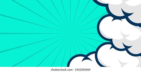 Comic pop art cloud bubble. Funny speech bubble. Trendy Colorful retro vintage background in pop art retro comic style. Illustration easy editable