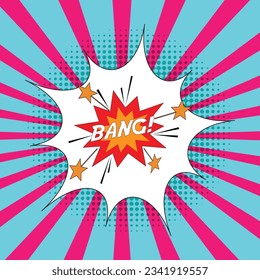 Burbuja de arte pop cómico. Burbuja de habla divertida. color de veracidad con fondo retro de moda trendy colorido en estilo pop art retro cómico. Ilustración fácil de editar