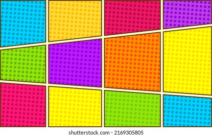 Comic pop art colorful background template