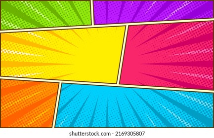 Comic pop art colorful background template