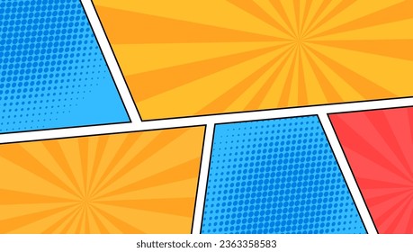 Comic pop art colorful background template