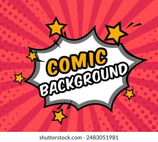 Comic pop art colorful background templates. Vector illustration. Colorful frame with stars.