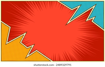 Comic pop art colorful background template