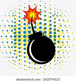 Comic pop art colorful design, vector illustration.