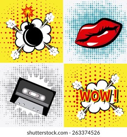 Comic pop art colorful design, vector illustration.