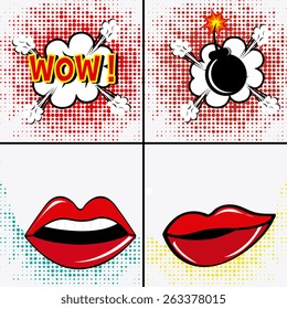 Comic pop art colorful design, vector illustration.
