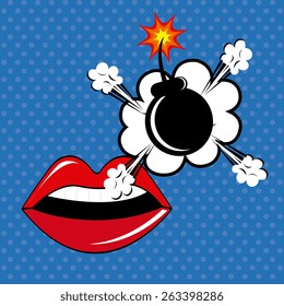 Comic pop art colorful design, vector illustration.
