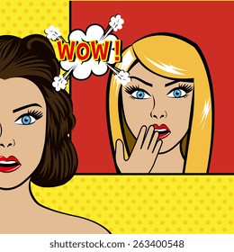 Comic pop art colorful design, vector illustration.