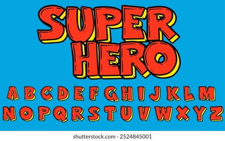 Comic pop art retro alphabet set. Letters font and in style of retro comics vector illusration.