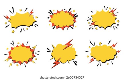 Comic pop art speech bubble. Set vector pop art speech bubble.
